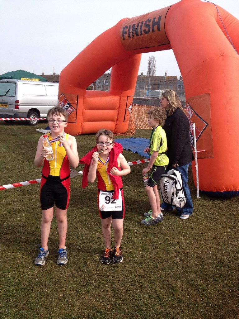 Sam and Ben on finish line